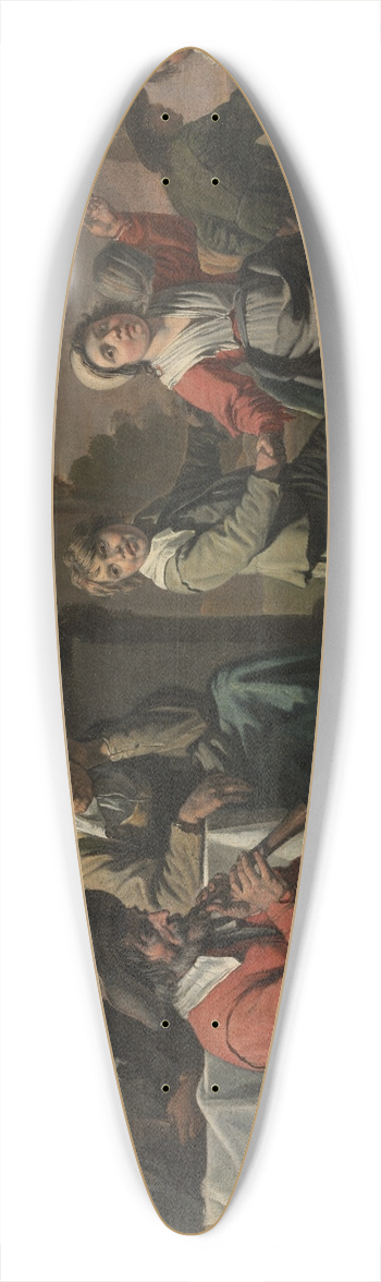 Le Nain - Peasant Children Dancing 39.3 inch art pintail longboard deck