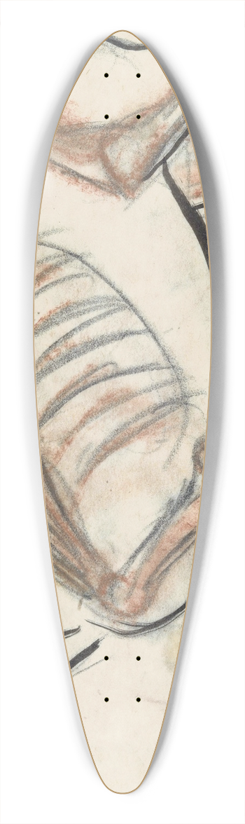 Leo Gestel - Blad met schets van een paard 39.3 inch art pintail longboard deck