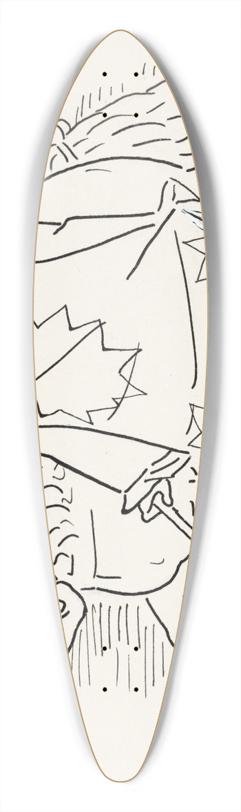 Leo Gestel - Clown met paarden act 39.3 inch art pintail longboard deck