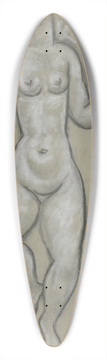 Leo Gestel - Schetsblad met dansende naakte vrouw 39.3 inch art pintail longboard deck