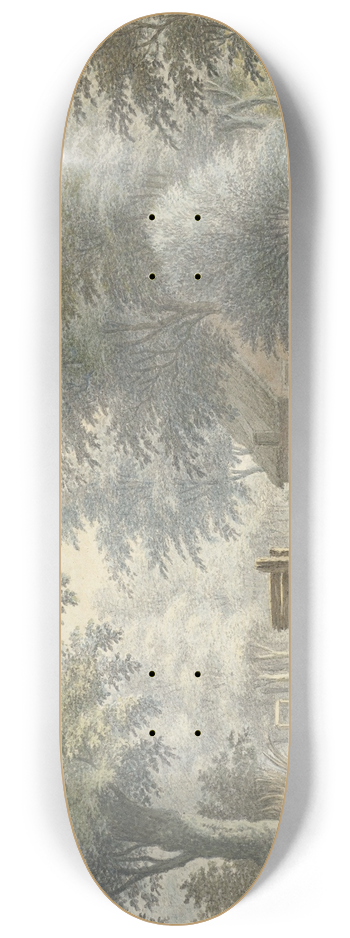 Gerard van Rossum - Landschap met een brug waarop een hengelaar 8.25 inch art skate deck