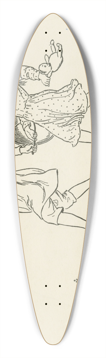 Leonard Leslie Brooke - Jack and Jill 39.3 inch art pintail longboard deck