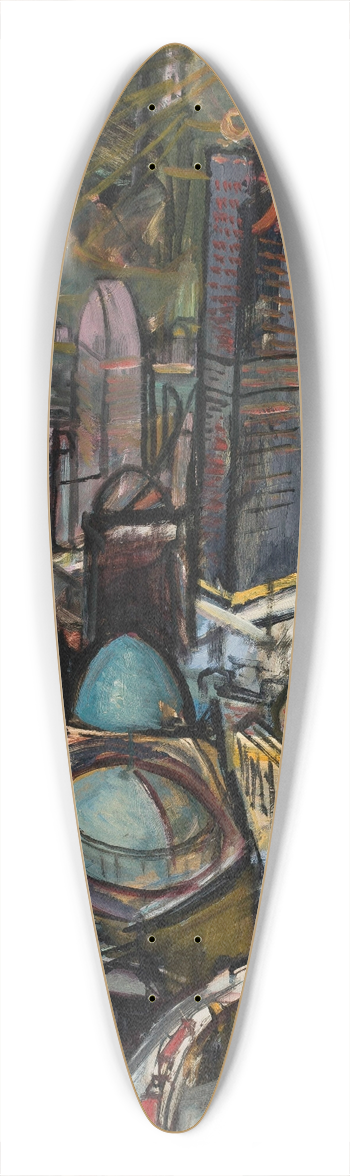 Leon Chwistek - Miasto fabryczne 39.3 inch art pintail longboard deck