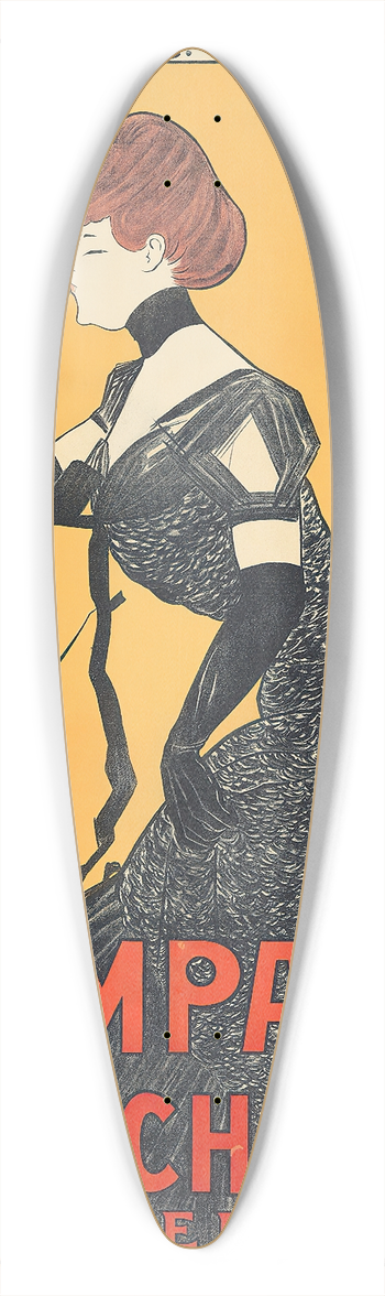 Leonetto Cappiello - Champagne De Rochegr 39.3 inch art pintail longboard deck
