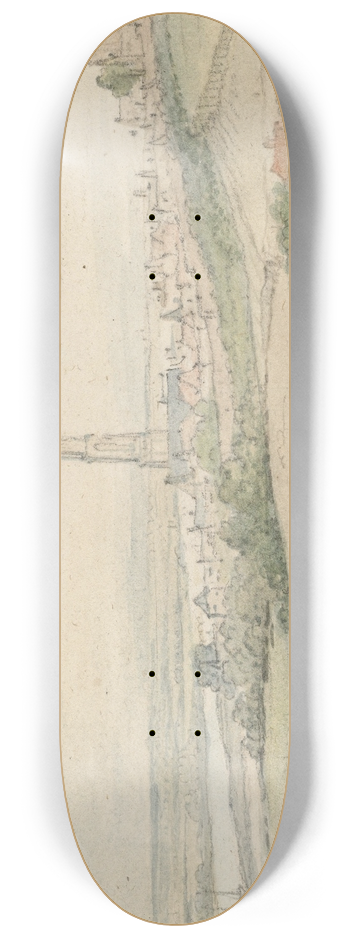 Gerbrand van den Eeckhout - View of Rhenen and the Rhine from the East 8.25 inch art skate deck