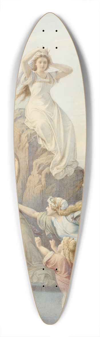 Leopold Bode - Illustration zu Schillers Berglied (Mittelteil) 39.3 inch art pintail longboard deck