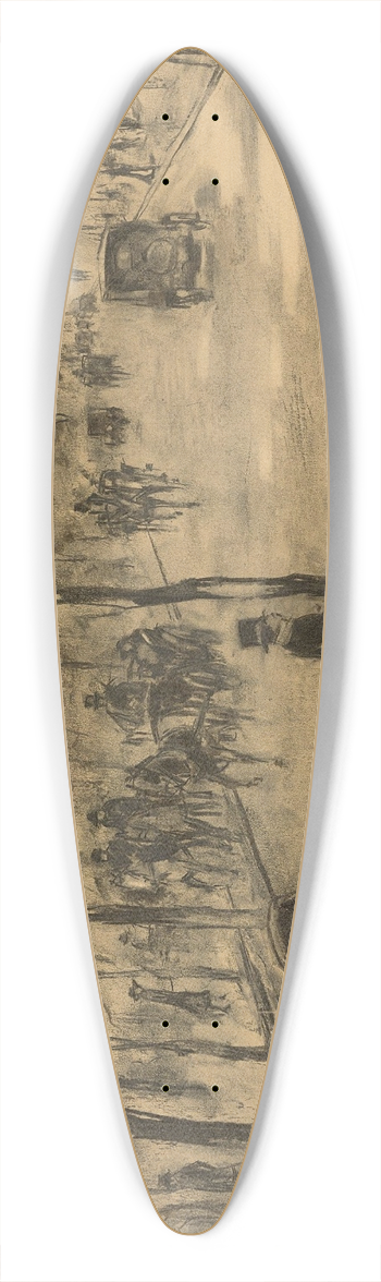 Lesser Ury - Allee im Tiergarten mit Kutschen 39.3 inch art pintail longboard deck