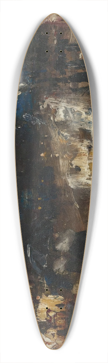 Lesser Ury - Rainy Street 39.3 inch art pintail longboard deck