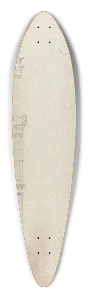 Lewis Vulliamy - Unidentified Tower 39.3 inch art pintail longboard deck