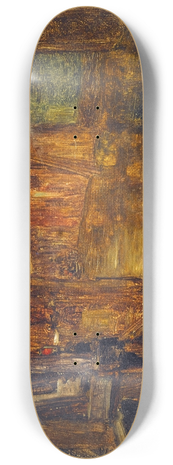 Germain Eugne Bonneton - La rue de Bivre, vue du boulevard Saint-Germain (inondations de 1910) 8.25 inch art skate deck