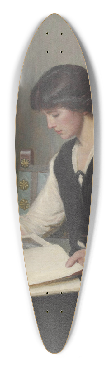 Lilla Cabot Perry - Reading 39.3 inch art pintail longboard deck