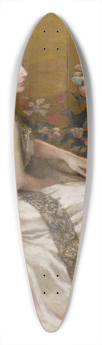 Lilla Cabot Perry - The Gold Screen 39.3 inch art pintail longboard deck