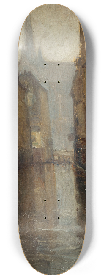 Germain Eugne Bonneton - La rue du Haut-Pav vers le quai de Montebello (inondations de 1910) 8.25 inch art skate deck