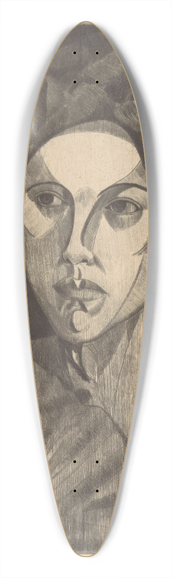 Lodewijk Schelfhout - Hoofd van een vrouw 39.3 inch art pintail longboard deck
