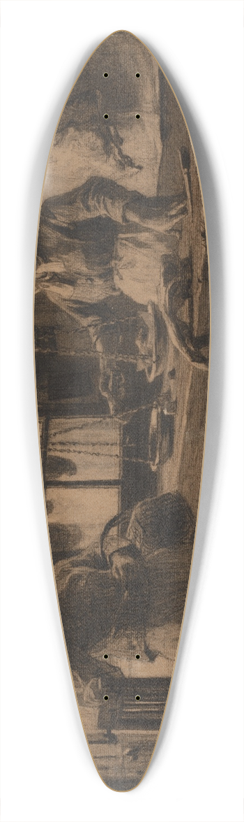 Lon Augustin Lhermitte - Interior of a Butcher Shop 39.3 inch art pintail longboard deck