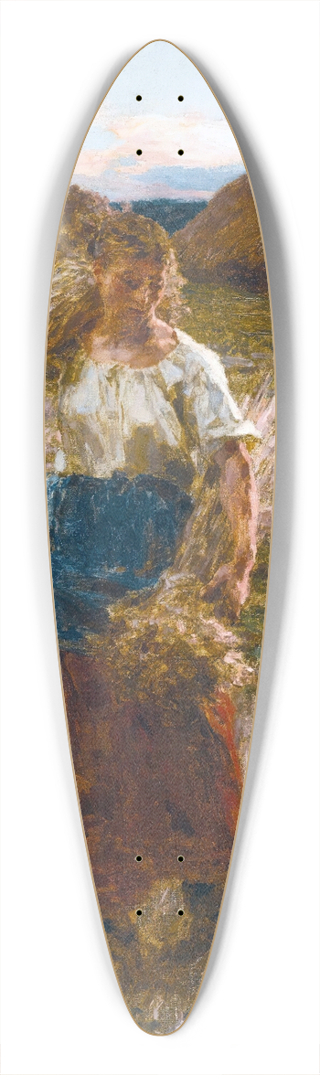 Lon Augustin Lhermitte - La glaneuse 39.3 inch art pintail longboard deck