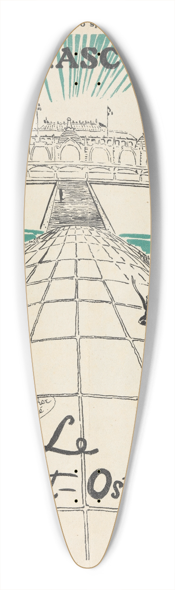 Lon Spilliaert - La Mascotte 39.3 inch art pintail longboard deck