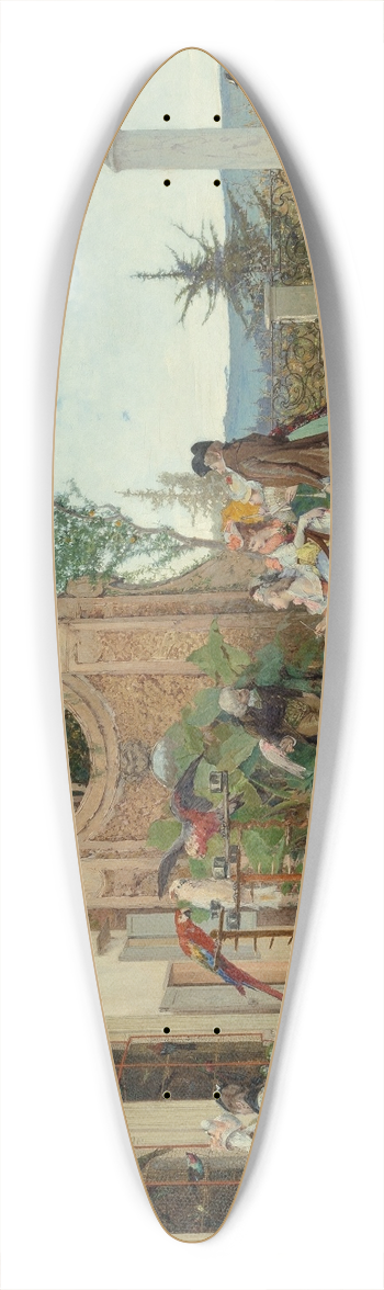 Lorenzo Valles - At the Villa Borghese 39.3 inch art pintail longboard deck