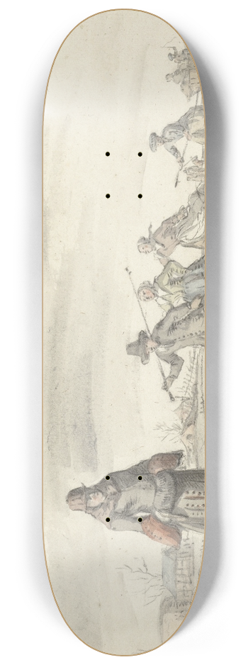Gerrit Grasdorp - Wintergezicht bij de kalkoven te Zwolle 8.25 inch art skate deck
