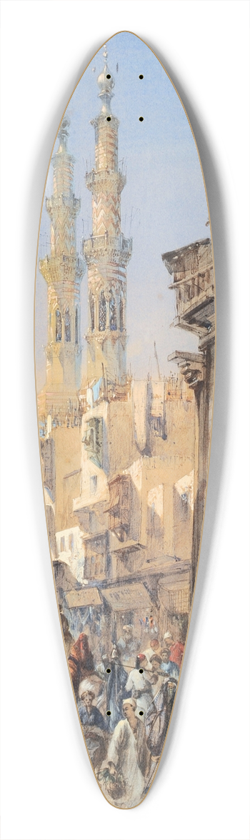 Louis-Amable Crapelet - A Street In Cairo 39.3 inch art pintail longboard deck