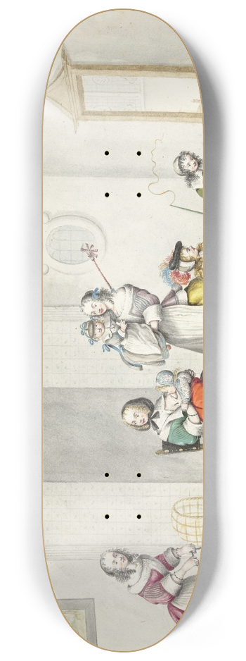 Gesina ter Borch - Kinderkamer met drie vrouwen en kinderen 8.25 inch art skate deck