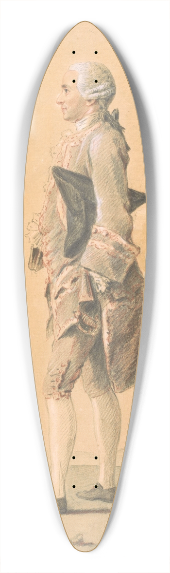 Louis Carrogis Carmontelle - Man Standing with Hat under Arm 39.3 inch art pintail longboard deck