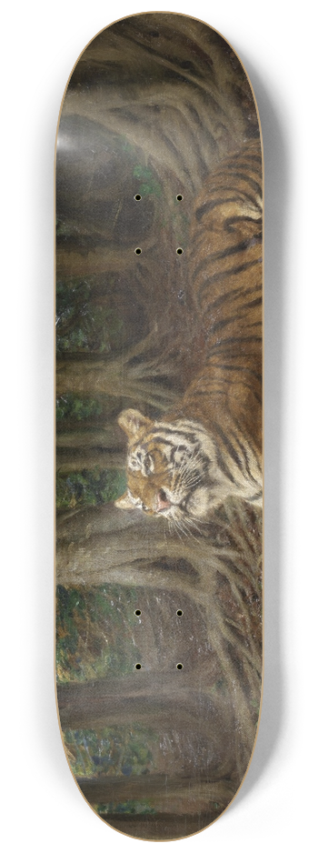 Geza Vastagh - Reclining Tiger 8.25 inch art skate deck