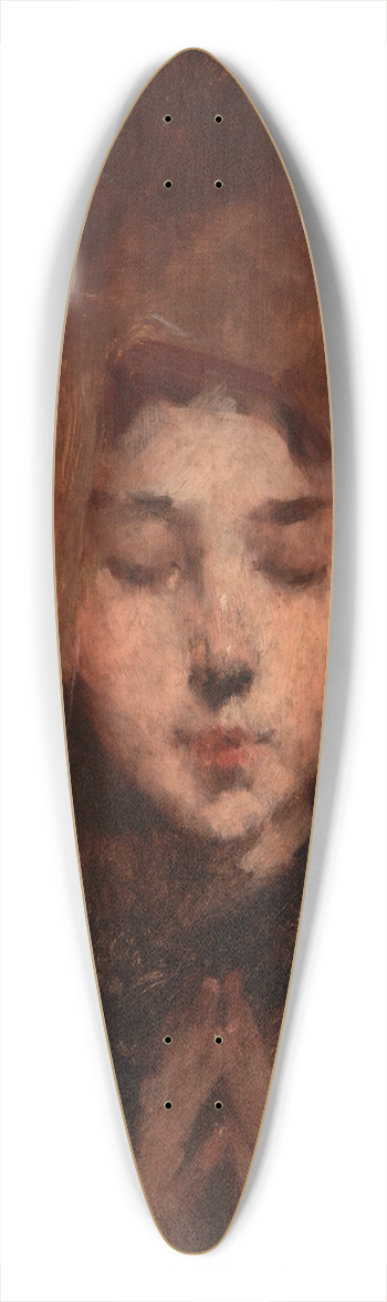 Louis Deschamps  - Young man praying 39.3 inch art pintail longboard deck