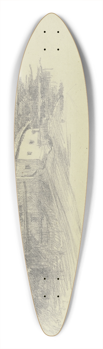 Louis Eysen - Farmstead in South Tirol 39.3 inch art pintail longboard deck