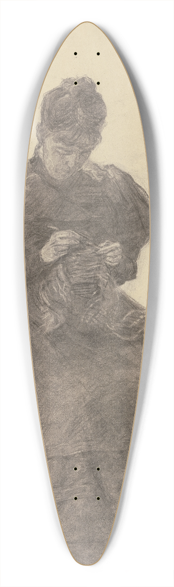Louis Eysen - Mary Eysen crocheting 39.3 inch art pintail longboard deck
