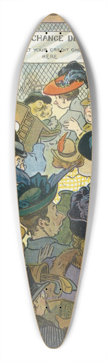 Louis Glackens - The day after 39.3 inch art pintail longboard deck