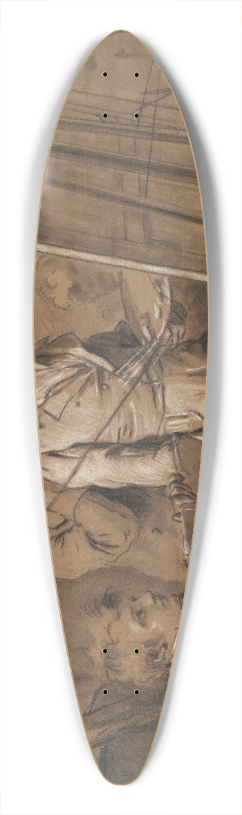 Louis Lopold Boilly - Three Young Artists in a Studio 39.3 inch art pintail longboard deck