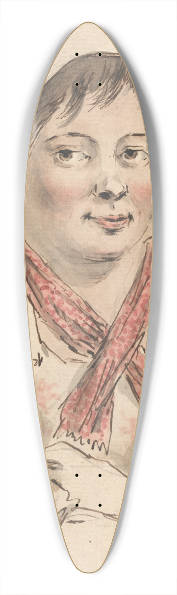 Louis Philippe Boitard - A Young Peasant Girl with Arms Folded 39.3 inch art pintail longboard deck
