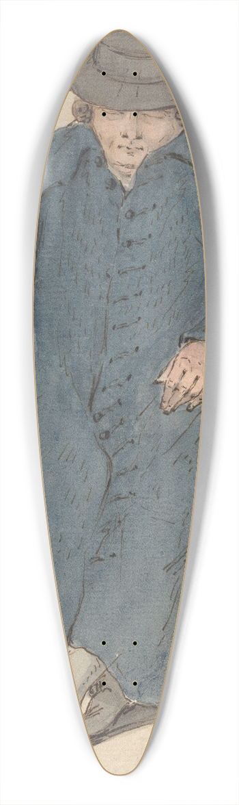 Louis Philippe Boitard - Man Asleep in a Long Blue Coat 39.3 inch art pintail longboard deck