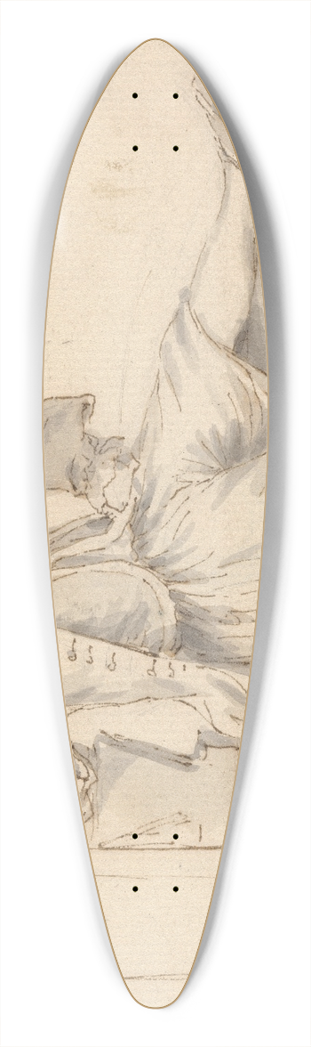 Louis Philippe Boitard - Naval Officer seated Smoking 39.3 inch art pintail longboard deck