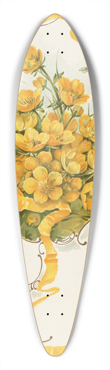 Louis Prang - Buttercups 39.3 inch art pintail longboard deck