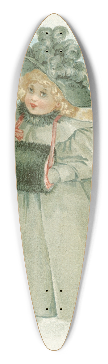 Louis Prang - Little Girl Dressed in Winter Garb 39.3 inch art pintail longboard deck