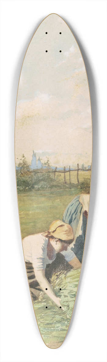 Louis Welden Hawkins - Gleaners In The Field 39.3 inch art pintail longboard deck