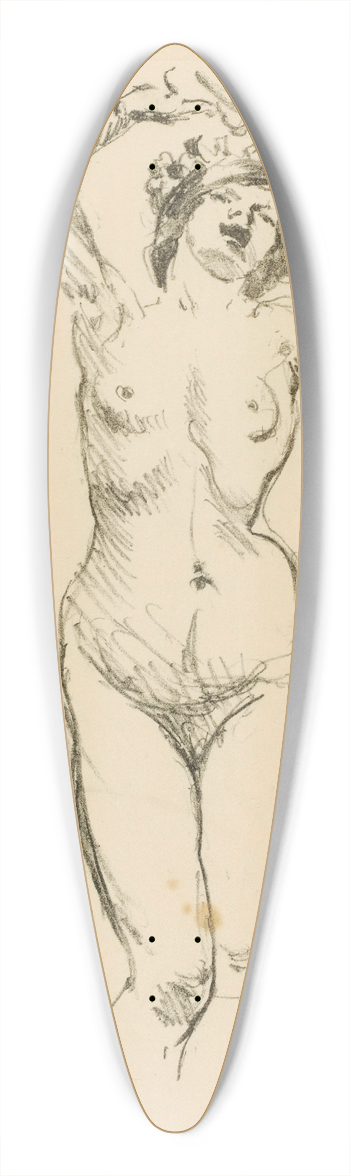 Lovis Corinth - Bacchantin 39.3 inch art pintail longboard deck