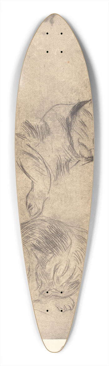 Lovis Corinth - Cats (Katzenstudie) 39.3 inch art pintail longboard deck