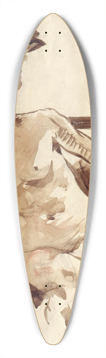 Lovis Corinth - Female Semi-Nude with Hat 39.3 inch art pintail longboard deck