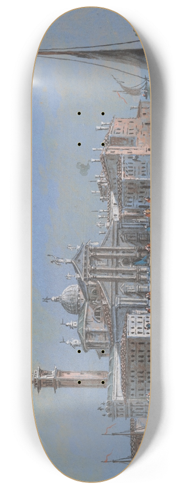 Giacomo Guardi - A view of San Giorgio Maggiore from the Bacino of San Marco, Venice 8.25 inch art skate deck