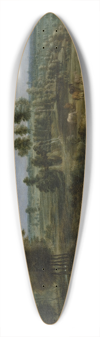 Lucas van Uden - Landscape with Pastures and Clusters of Trees 39.3 inch art pintail longboard deck