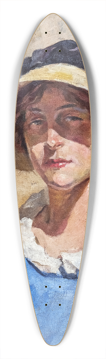 Luce Boyals - Self-portrait with a straw hat 39.3 inch art pintail longboard deck