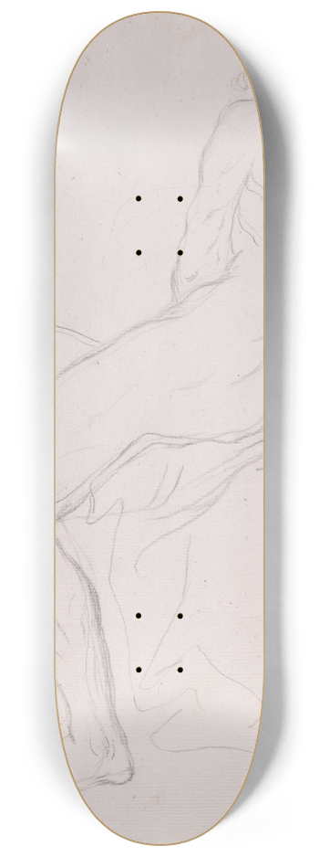 Giacomo Zoboli - Academy Sketch of a Seated Male Figure. 8.25 inch art skate deck