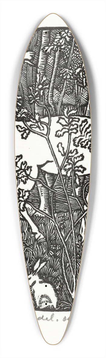 Lucien Pissarro - Grazend hert 39.3 inch art pintail longboard deck
