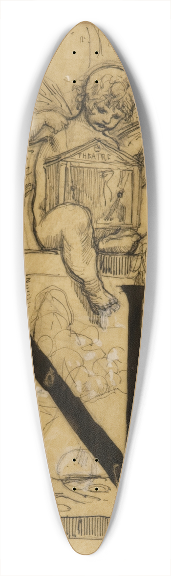 Luc-Olivier Merson - Lettre orne N 39.3 inch art pintail longboard deck