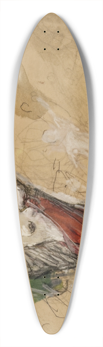 Luc-Olivier Merson - tude de figures volantes 39.3 inch art pintail longboard deck