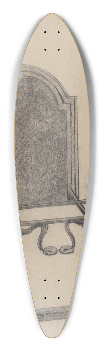 Ludmilla Calderon - Andirons and Fireback 39.3 inch art pintail longboard deck