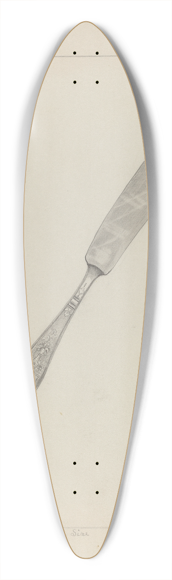 Ludmilla Calderon - Silver Knife (Rogers Silverware) 39.3 inch art pintail longboard deck